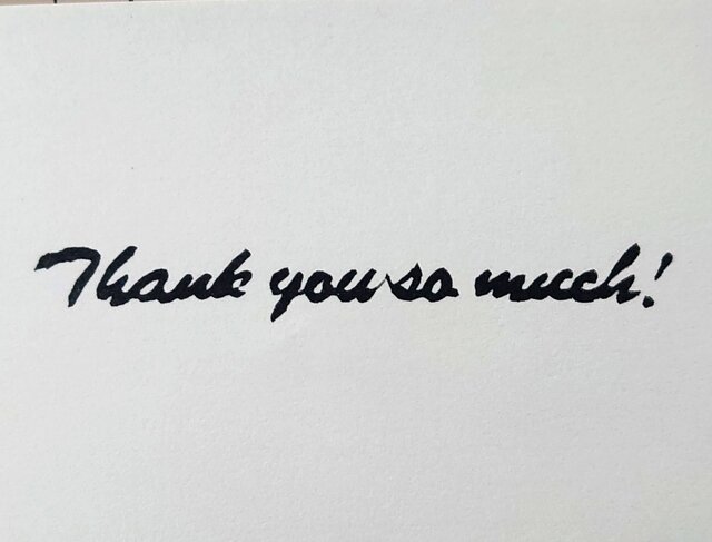消しゴムはんこ「 Thank you so much！」MDF木材厚さ2.5mm | iichi
