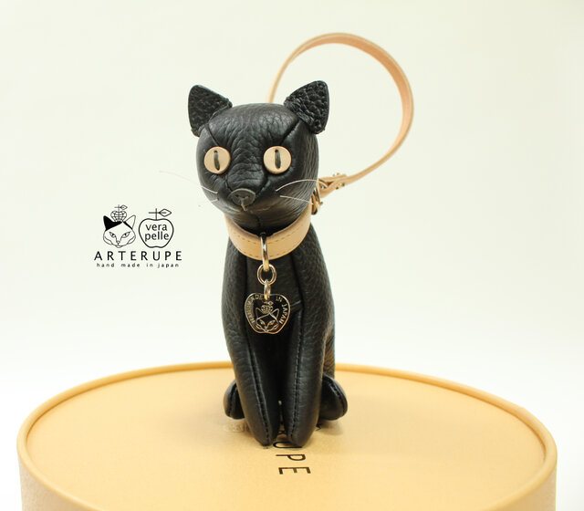 【本革】黒猫ロボのミニポーチ 小物入れ レザー ハンドメイド it-6543534d00197-1200.jpg