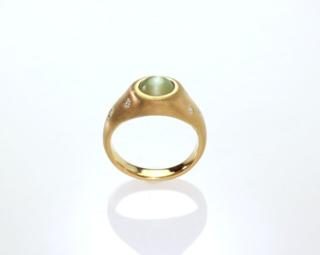 キャッツアイリング　アンティーク K18YG クリソベリルキャッツアイリング 2.043ct | iichi 日々の暮らし