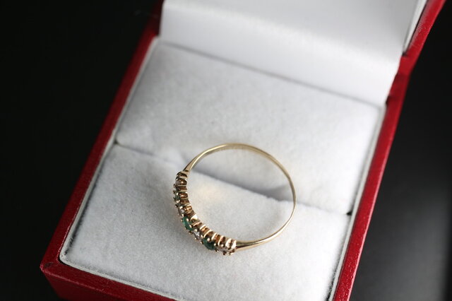 英国 1989年 イギリス ゴールド 指輪 リング 天然 エメラルド