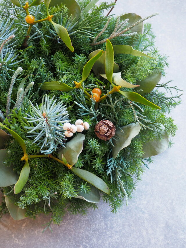 ヤドリギのフレッシュクリスマスリース | iichi 日々の暮らしを