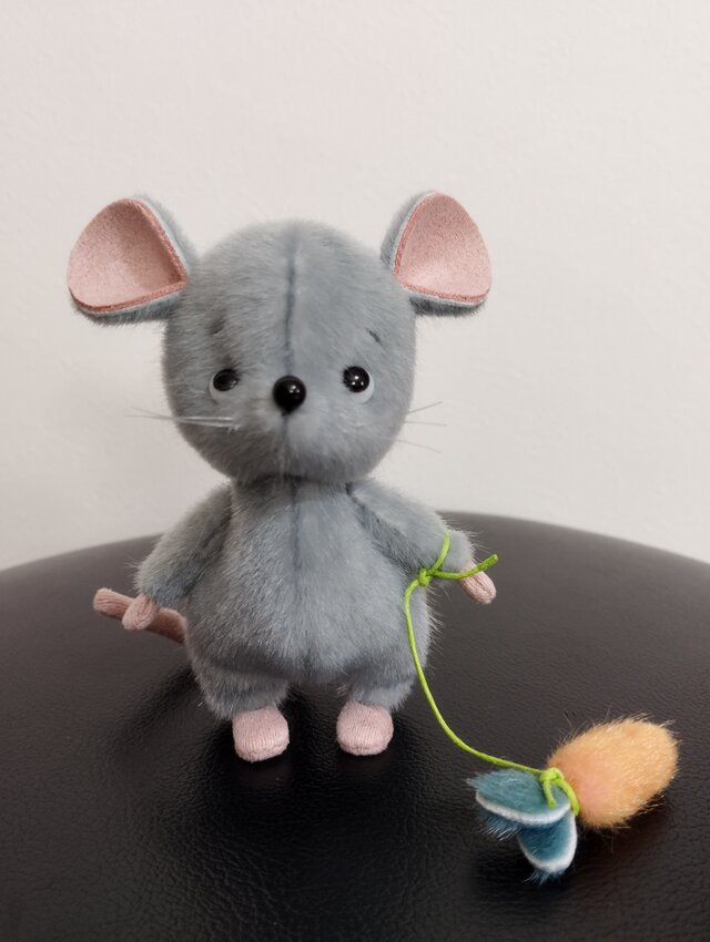 ぬいぐるみ☆ねずみちゃんとにんじん☆グレー