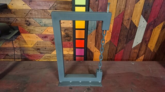 マットグレーでアイアンな極太＆チェーン鉄脚♪ 50×400×650mm □型 2脚