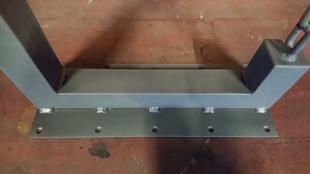 マットグレーでアイアンな極太＆チェーン鉄脚♪ 50×400×650mm □型 2脚