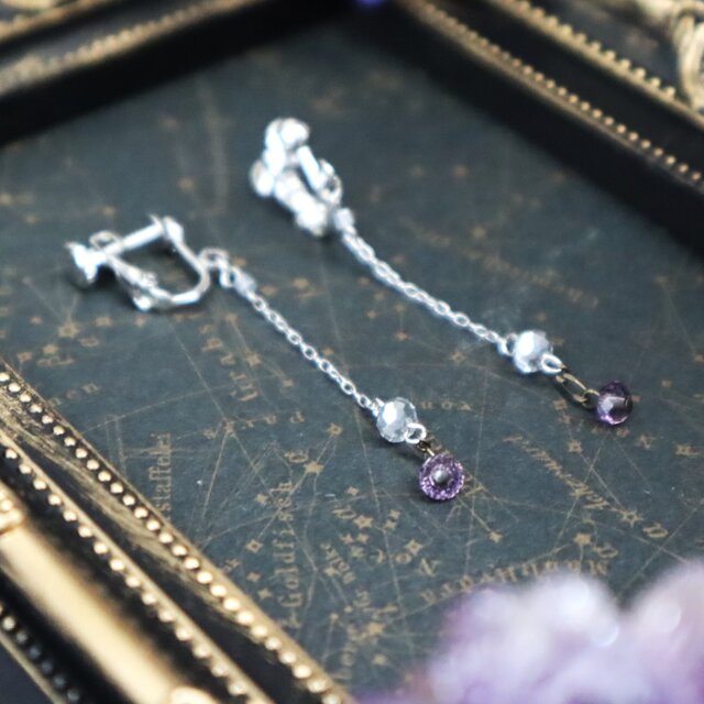 Line Amethyst -ライン・アメジスト-｜ピアス｜イヤリング｜耳飾り