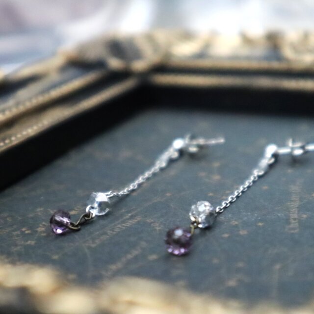 Line Amethyst -ライン・アメジスト-｜ピアス｜イヤリング｜耳飾り