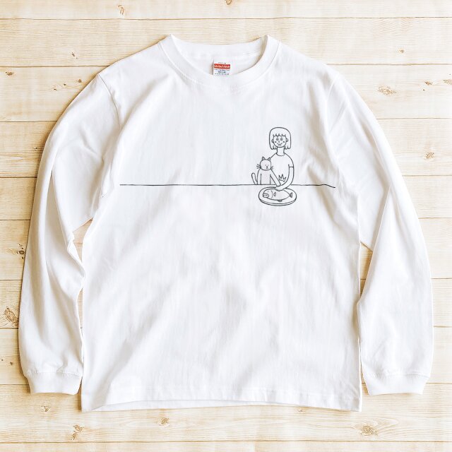 長袖Tシャツ 猫選べます『ボクノサカナ・女子』男女兼用 ロンT