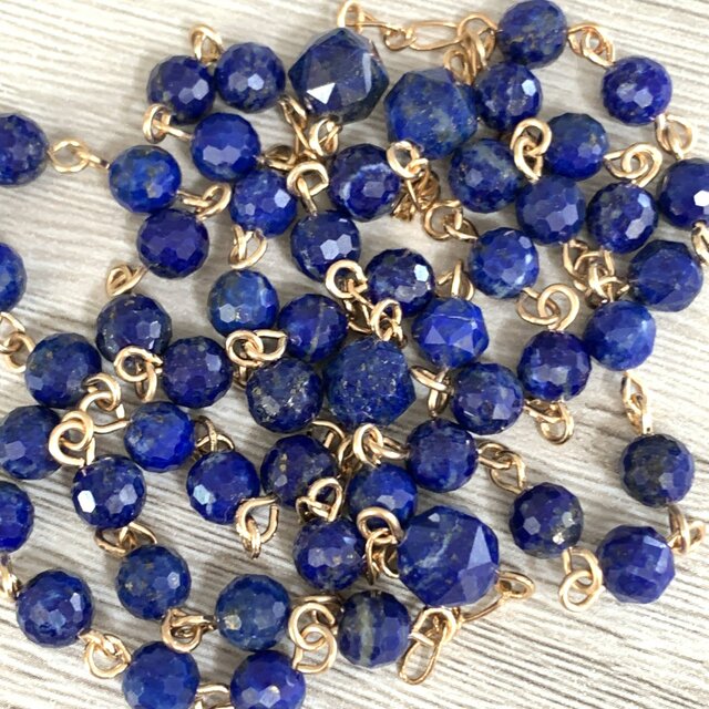 ☆ラピスラズリ ロザリオ☆ ~Lapis Lazuli~ Gold ver. ラピスラズリのロザリオ（薔薇の十字架） | iichi 日々の暮らし