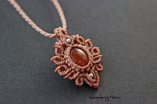 Silver925》サンストーンのマクラメペンダントネックレス | iichi 日々