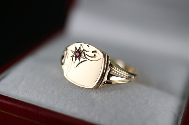 ゴールド 1960年代 G &E Rodd ビンテージ 指輪 シグネット