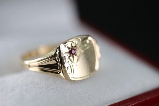 ゴールド 1960年代 G &E Rodd ビンテージ 指輪 シグネット