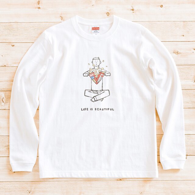 長袖Tシャツ『ポテトチップス爆発』男女兼用 ロンT