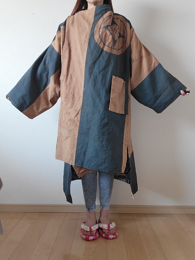 着物リメイク 古布 手作り のぼり リバーシブル コート | iichi 日々の