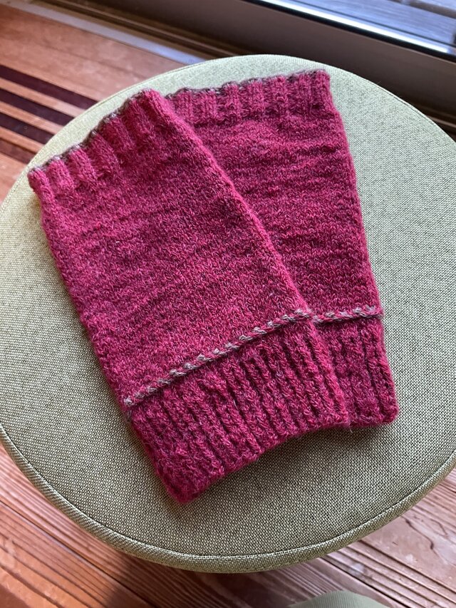 No.1348 カシミアアームウォーマー022-red