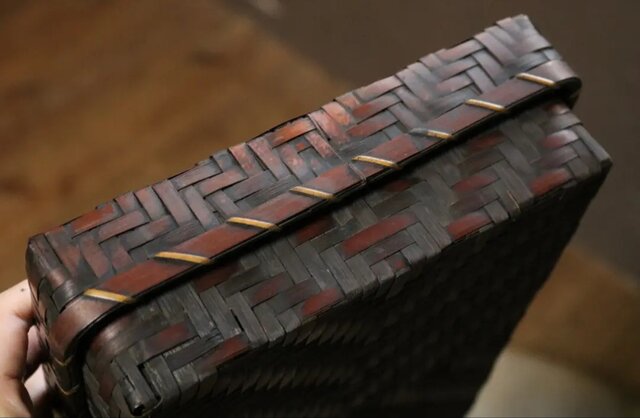 №084 竹籠/収納籠/古道具/古雑貨/アンティーク/小物入れ/行李□送料