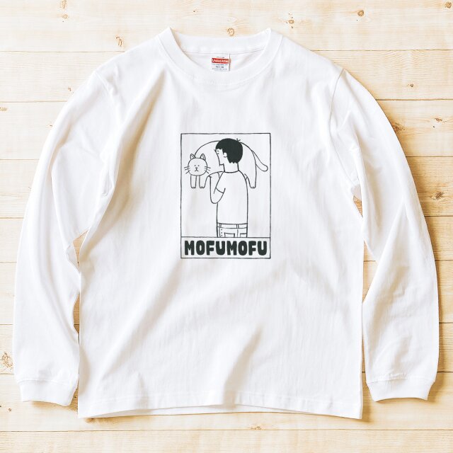 猫のおなかモフモフ 男子【 猫 選べます 長袖 Tシャツ 猫吸い 】