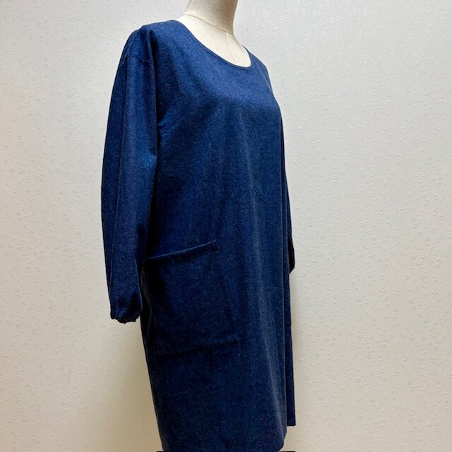 やわらかデニムの割烹着 ハンドメイド やわらかデニムの割烹着 ハンドメイド やわらかデニムの割烹着