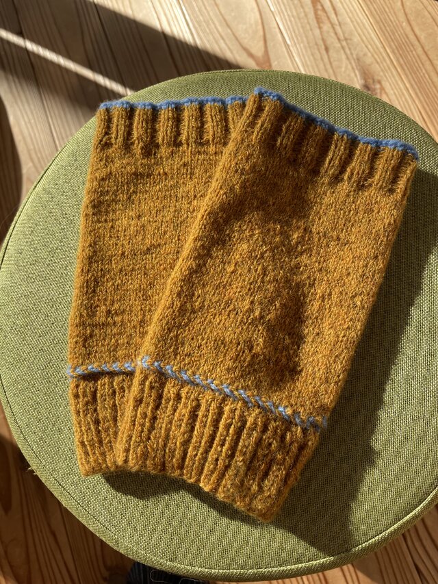 No.1351 カシミアアームウォーマー038-golden yellow