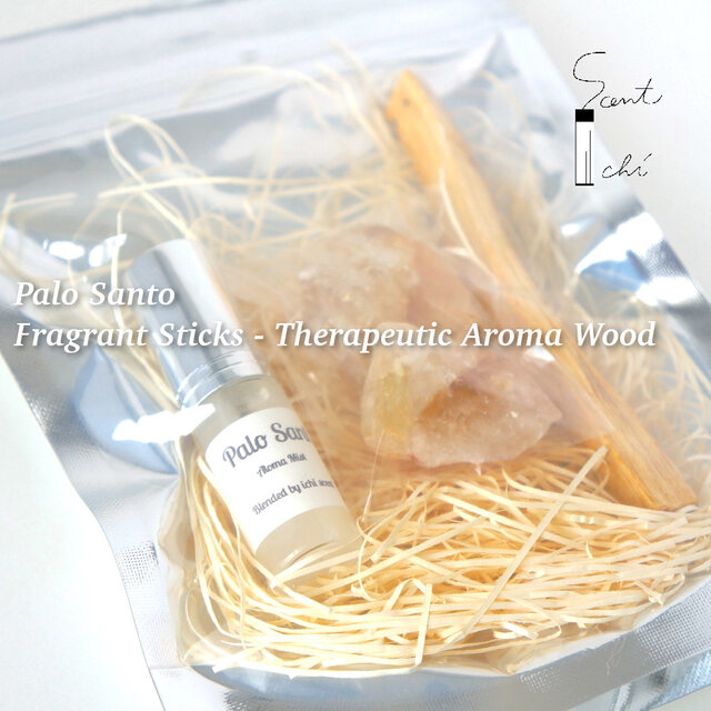 ＜馨る森の息吹＞ ペルー産パロサントスティック＆原石シトリン（ラフロック）＆芳香ミストセット