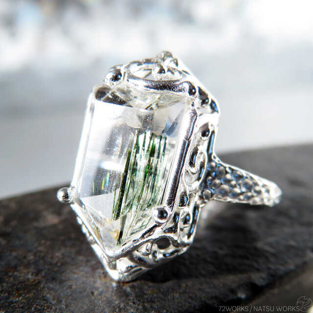 アクチノライト in クォーツ リング / Actinolite in Quartz