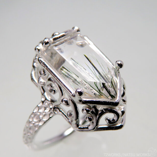 アクチノライト in クォーツ リング / Actinolite in Quartz