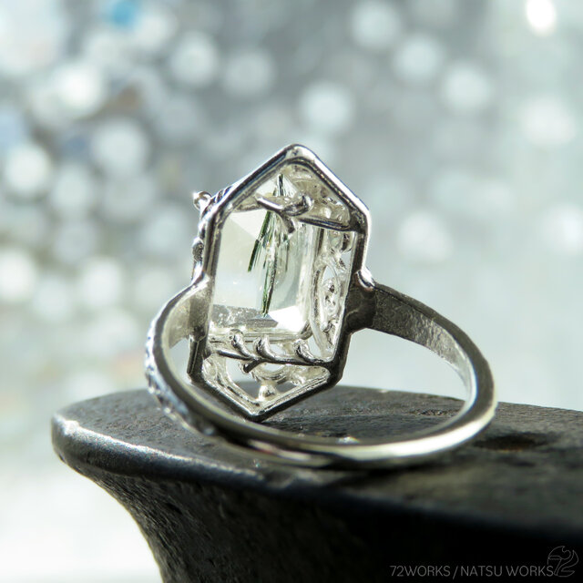 アクチノライト in クォーツ リング / Actinolite in Quartz