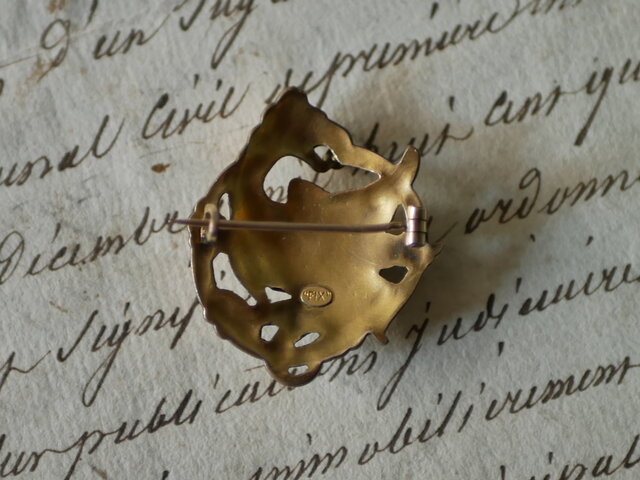 御成約品 FIX グリフォン ゴールドプレート アンティークブローチ