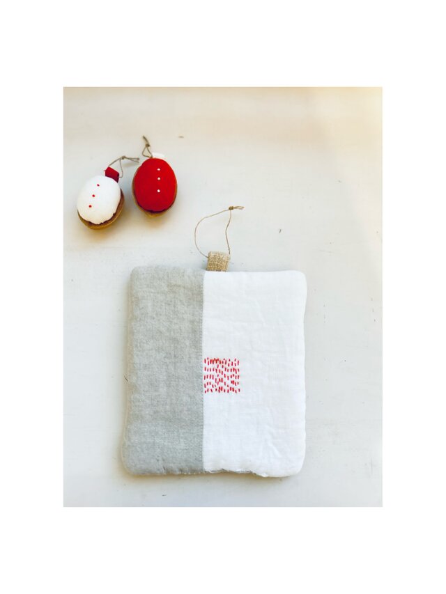 ポットマット&ピンクッション    赤白①