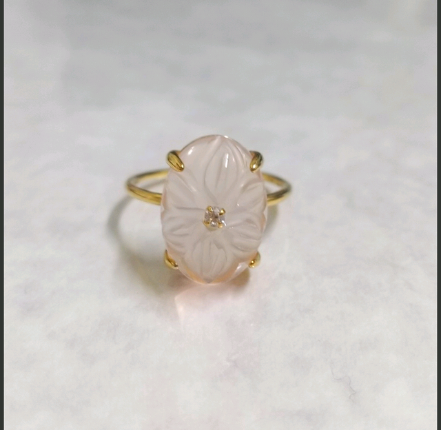 silver925 】K18gp お花のローズクォーツリング | iichi 日々の暮らし