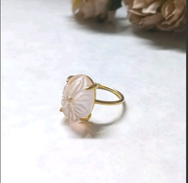 silver925 】K18gp お花のローズクォーツリング | iichi 日々の暮らし