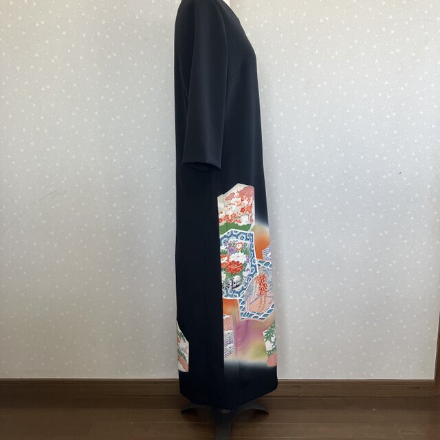 留袖ワンピース　4L/115 正絹　Y作 留袖ワンピース 4L/115 正絹 Y作 送料無料 着物リメイク 留袖