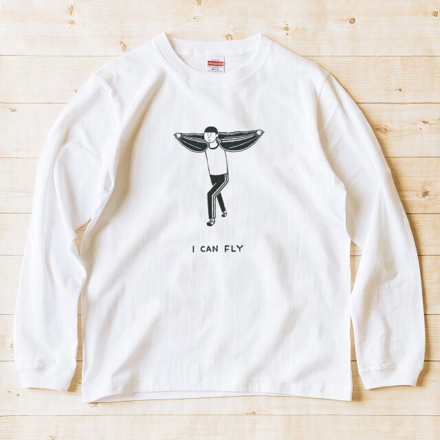 長袖 Ｔシャツ 『私は飛ぶことができます。』 男女兼用 ロンＴ