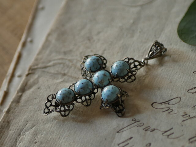 フランスアンティーク　ブロカント　ペンダントトップ クロス ネックレストップ ペンダントトップ フランスアンティーク