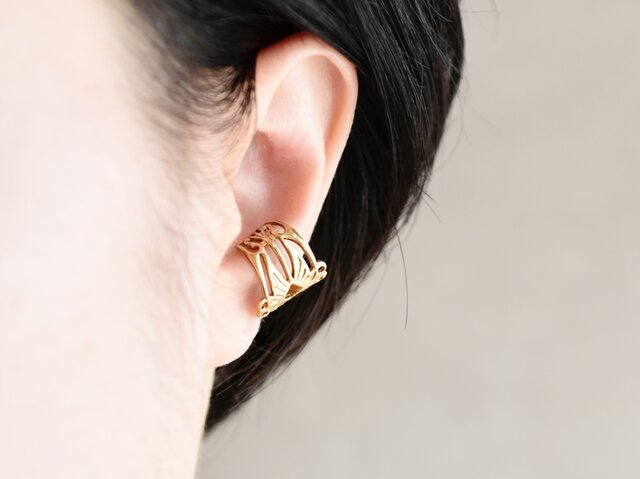 イヤーカフ】ヴィンテージやアンティークな真鍮 レース | iichi 日々の