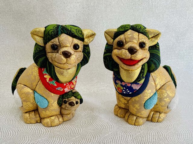 木目込め人形 木目込人形 シーサー家族 | iichi 日々の暮らしを心地よくする