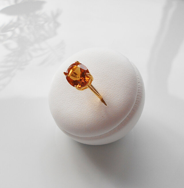 ［再販］ブランデーシトリンのファセットカットリング