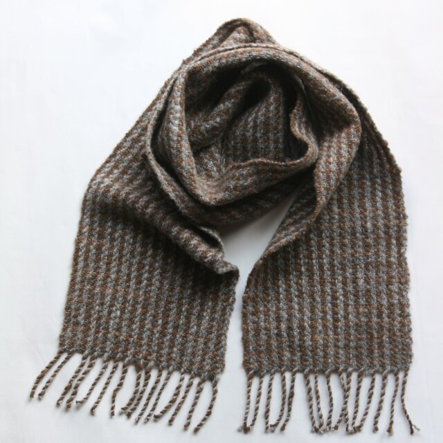 ４５Ｒ　藍ホームスパン手つなぎ糸ストール 45R 藍ホームスパン手つなぎ糸ストール