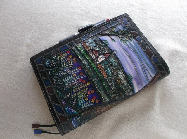 ほぼ日手帳カズン対応　A5サイズ手帳カバー　レザー刻印＆拭き染め ほぼ日手帳カズン対応 A5サイズ手帳カバー レザー 刻印＆拭き
