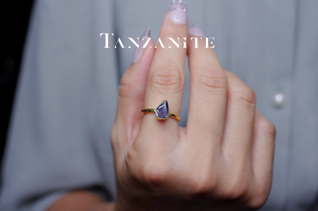 新作☆希少石『タンザナイト』の世界でひとつの天然石リングsilver925