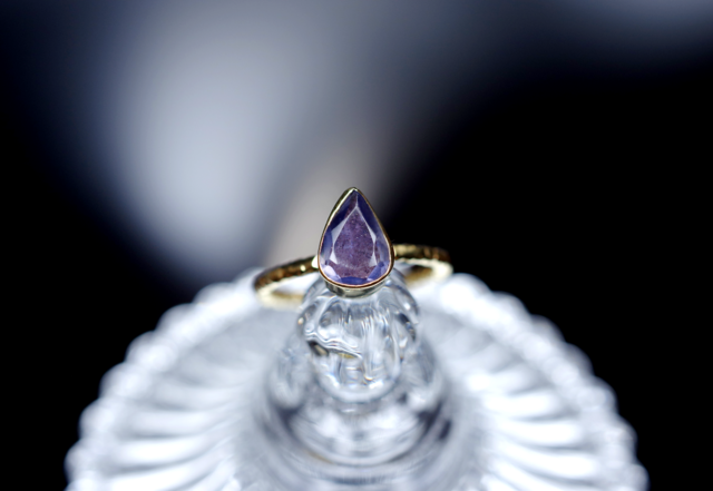 新作☆希少石『タンザナイト』の世界でひとつの天然石リングsilver925