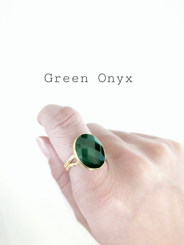最新作☆『Green Onyx』の世界でひとつの天然石リング | iichi 日々の