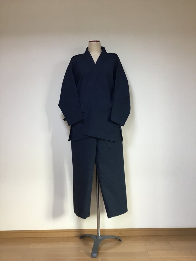 紬の作務衣 着物リメイク | iichi 日々の暮らしを心地よくする