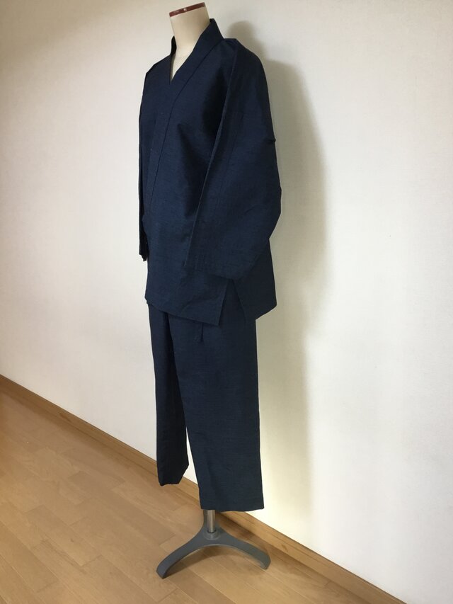 紬の作務衣 着物リメイク | iichi 日々の暮らしを心地よくする