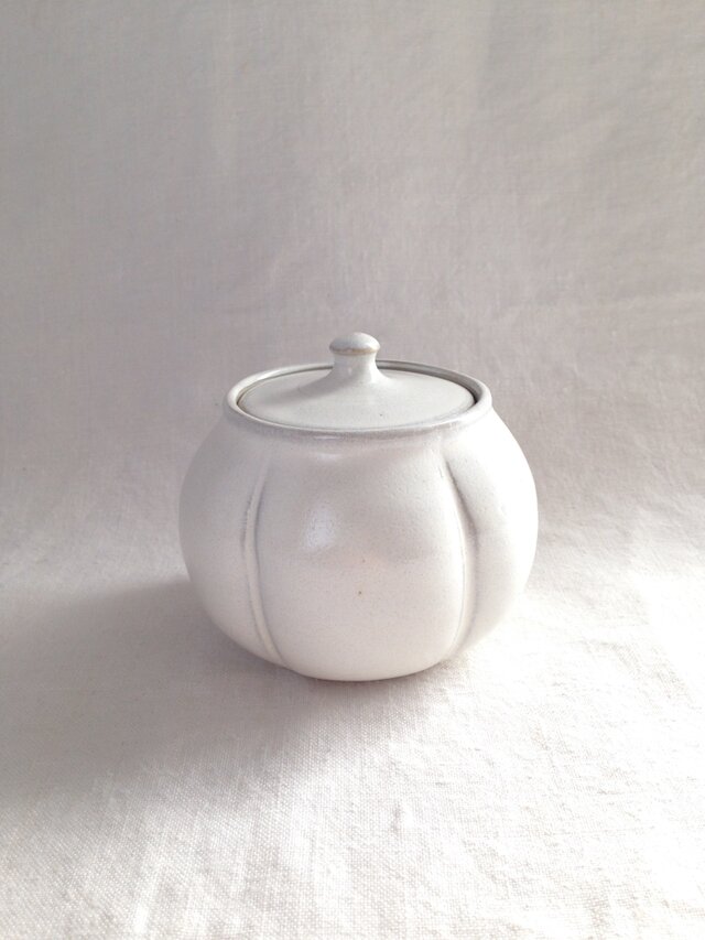 花形蓋物(アンティークホワイト)