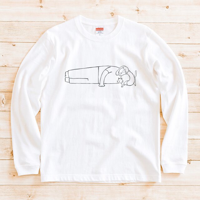 長袖Tシャツ 猫選べます『くぐる猫・女子』 男女兼用 ロンT