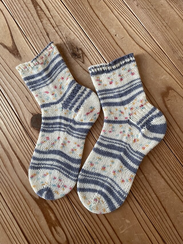 No.1355 カシミア手編み靴下