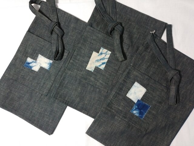 デニムエプロン(藍染めパッチワーク) 男女兼用 | iichi 日々の暮らしを