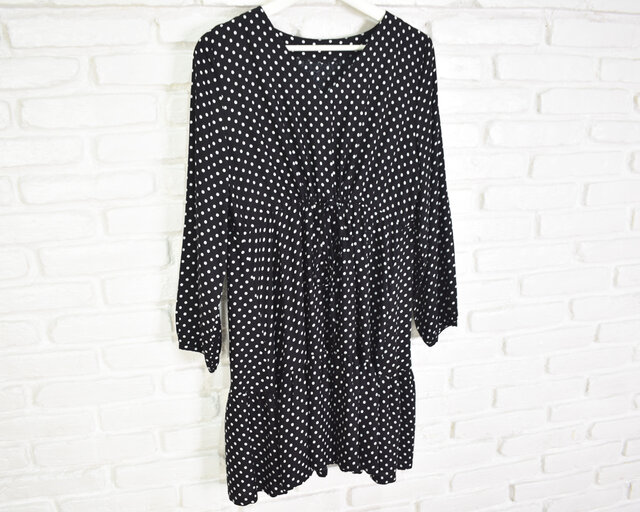 poppy フリル付き水玉模様チュニック 公式】 ゆったり水玉重ねチュニック (ファッション) 商品詳細