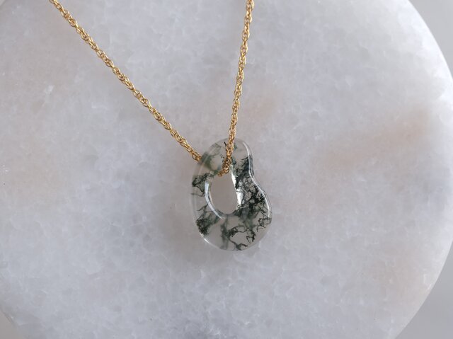 （お得な特別割引価格） agate Moss circle 天然石モスアゲートネックレス necklace ネックレス・ペンダント