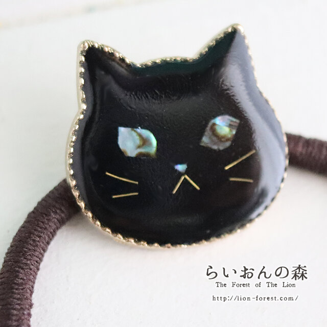 素晴らしい品質 No.2063 ベビー ハンドメイド 黒猫 ヘアゴム ポニー